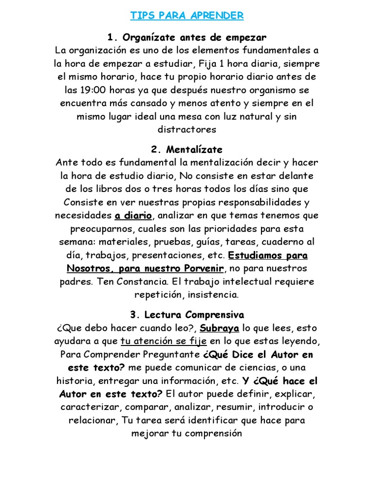Guia de Estudio para ESTUDIANTES | PDF