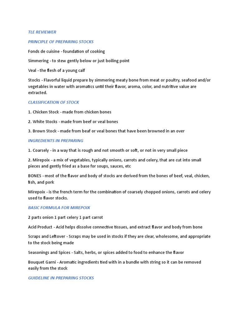 Essential Guide to Preparing Stocks and Sauces | PDF | Soup | Stock (Food)
