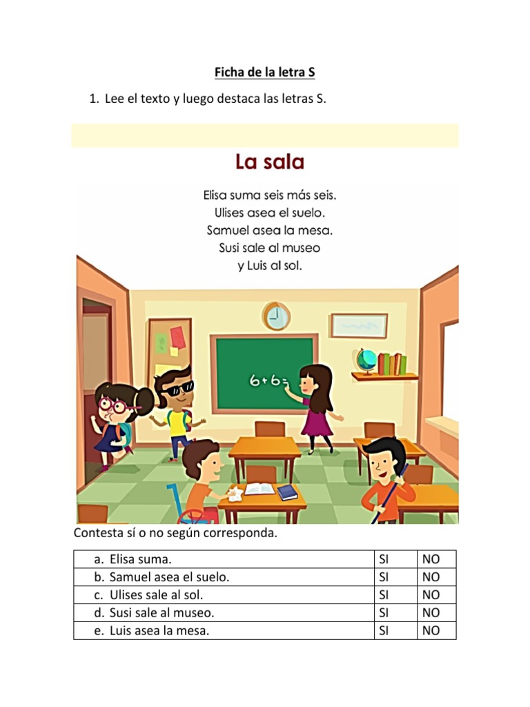 Ficha Letra S | PDF