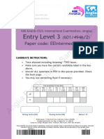 Entry Level 3: Sample Paper