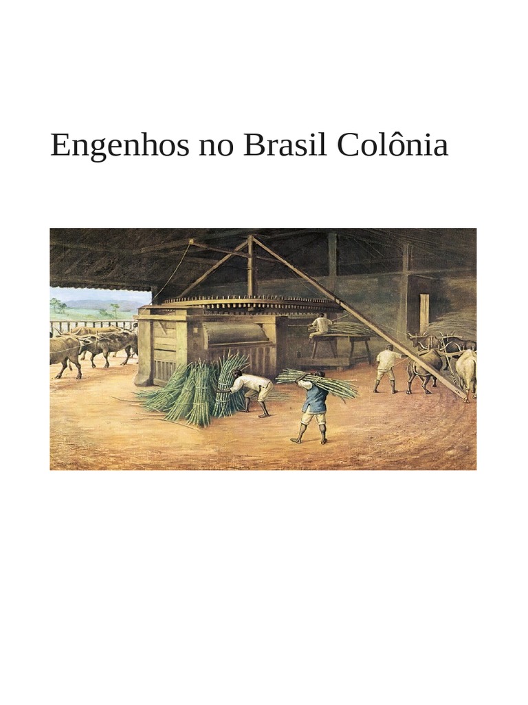 Engenhos | PDF | Cana de açúcar | Escravidão