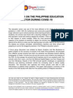 Situationer On The Philippine Education Sector During Covid-19