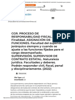 CGR. PROCESO DE RESPONSABILIDAD FISCAL. Finalidad. ASIGNACIÓN DE FUNCIONES. Facultad Del Superior Jerárquico