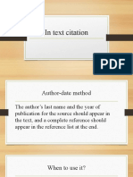 In Text Citation