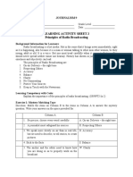 Learning Activity Sheet 2 Principles of Radio Broadcasting: Background Information For Learners