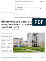 Informações Sobre o Acordo para Reforma Do Residencial Viver Melhor - Defensoria Pública Do Estado Do Amazonas