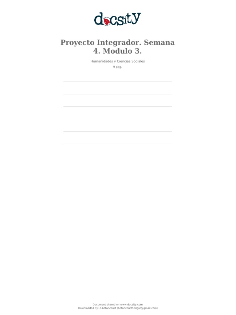 Docsity Proyecto Integrador Semana 4 Modulo 3 1 Pdf La Violencia