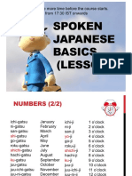 Japanese basics lesson on numbers, time and objects