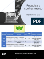 Pesquisa e Conhecimento: Prof. Simone Dias