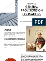 General Provisions On Obligations: Lesson 1