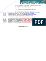 Sabado 15 de Abril de 2023: Quinta Programacion Torneo Categoria Menores Escuela Masters Volleyball 2023