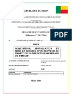Republique Du Benin: Demande de Cotation (DC) Référence: F - DG - 73044