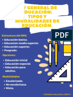 Ley General de Educación: Tipos Y Modalidades de Educación