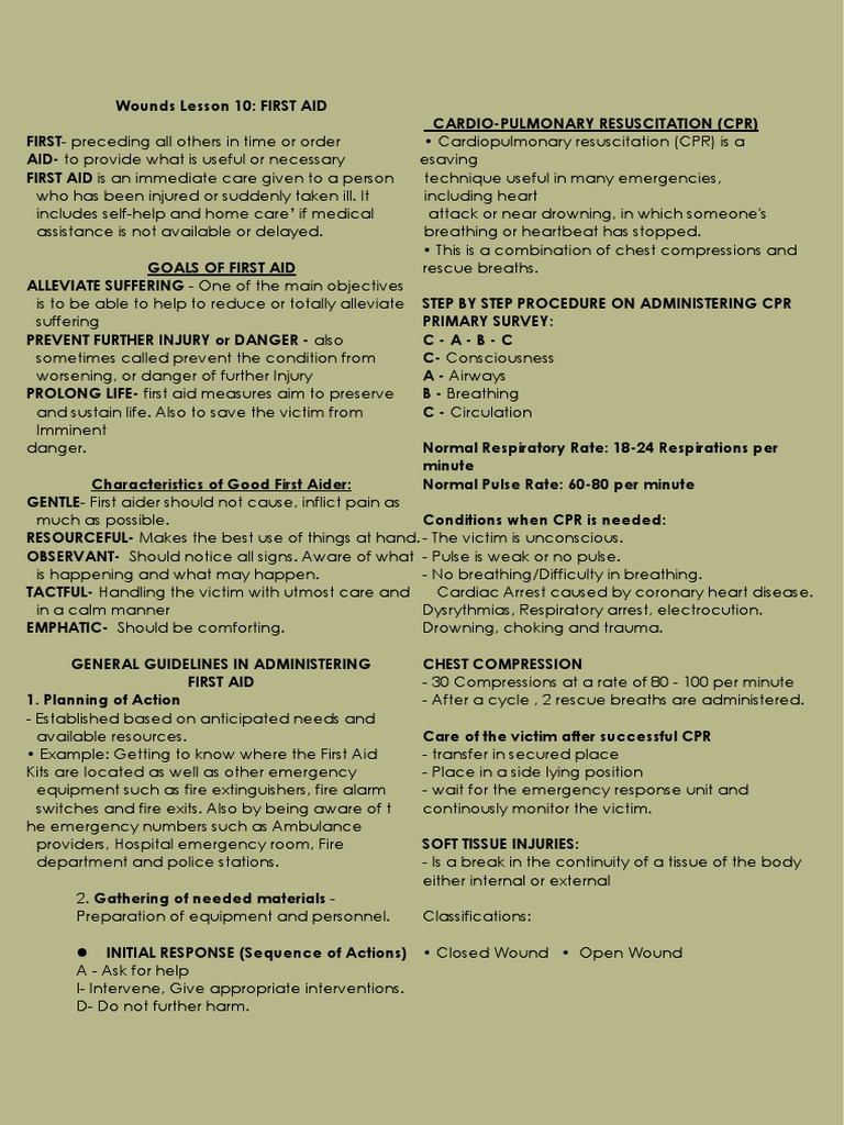 NSTP Lesson 10-14 Reviewer | PDF | Cardiopulmonary Resuscitation ...