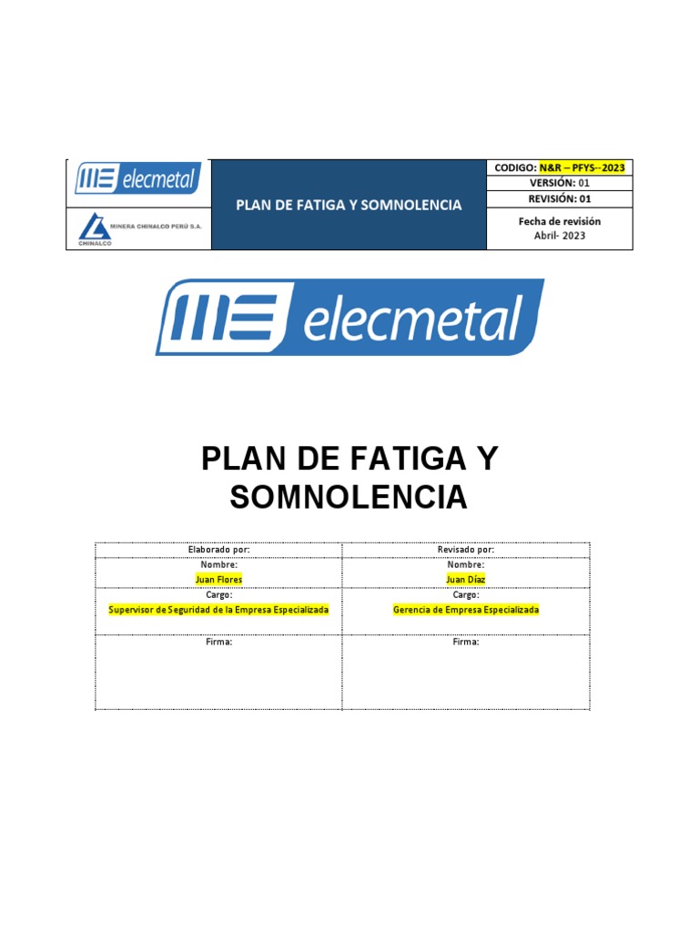 Plan Fatiga y Somnolencia | PDF | Índice de masa corporal | Hipertensión