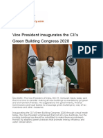 Vice President Inaugurates The CII's Green Building Congress 2020