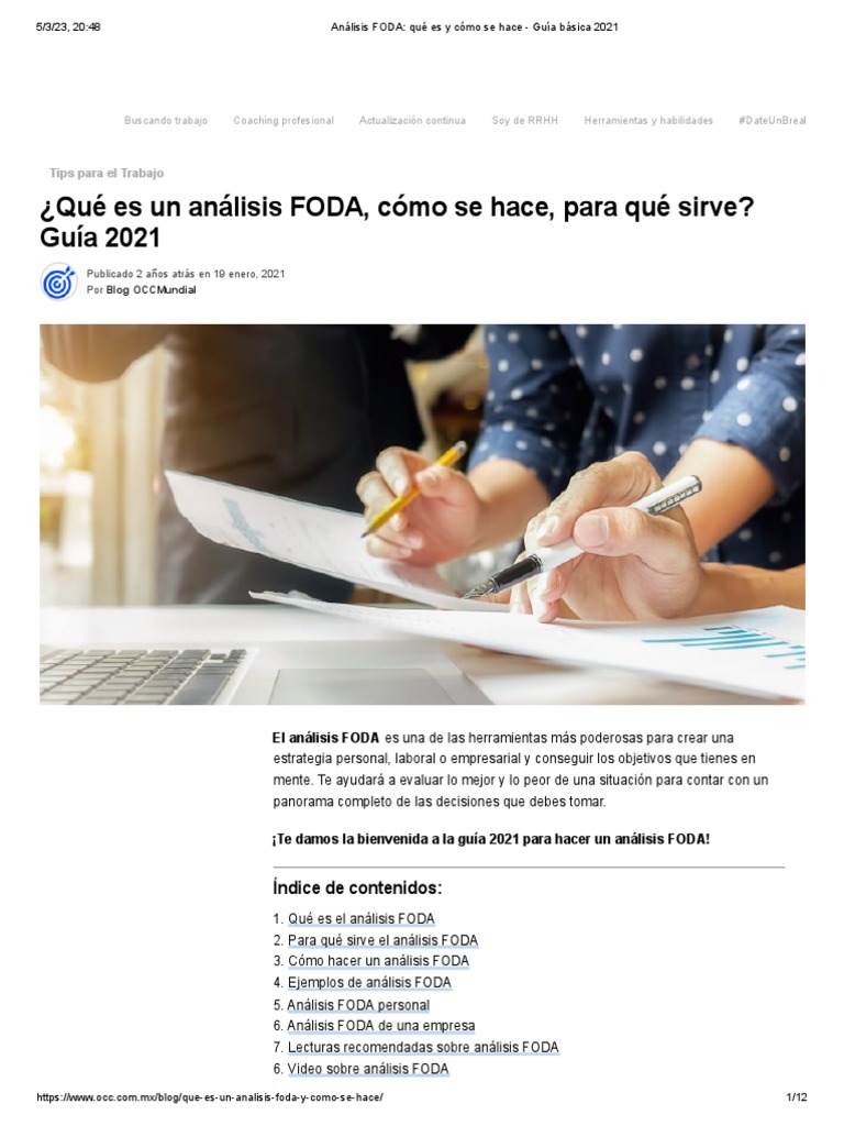 Análisis FODA - Qué Es y Cómo Se Hace - Guía Básica 2021 | PDF ...