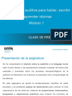 Funcionalidad Auditiva para Hablar, Escribir y Aprender Idiomas Módulo 1