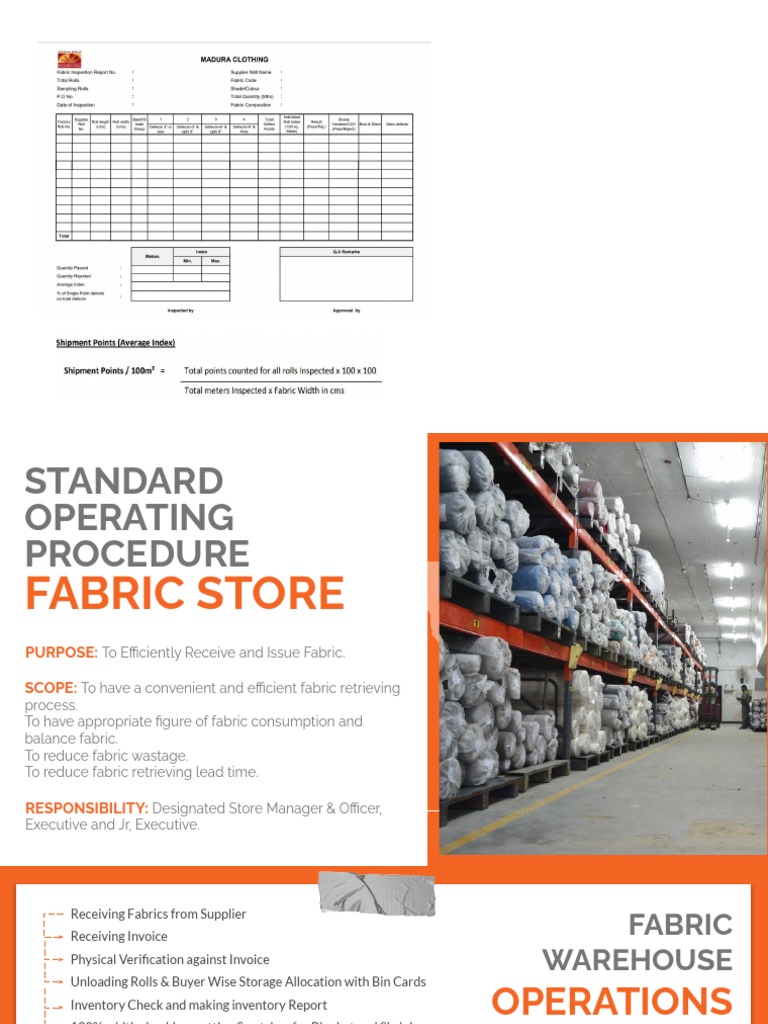 Standard Operating Procedure for Efficient Fabric Receiving, Quality ...