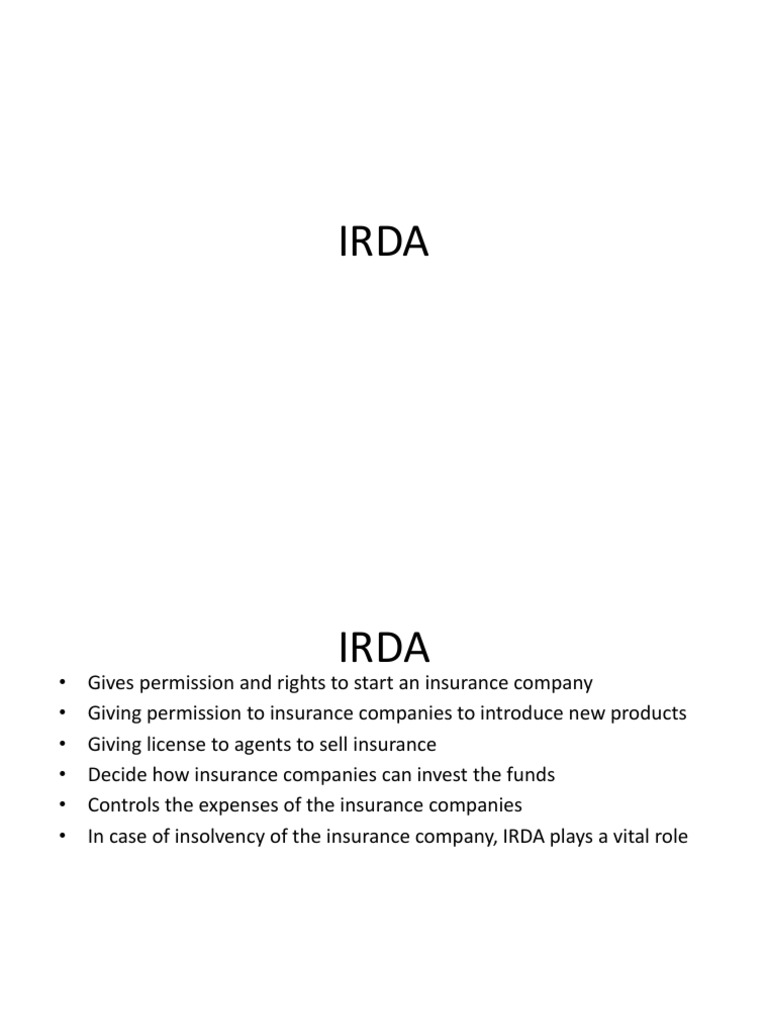 Understanding IRDA's Role in Insurance | PDF | Insurance | Government ...