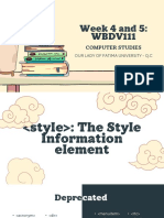 Week 4 and 5 - HTML STYLES and CSS