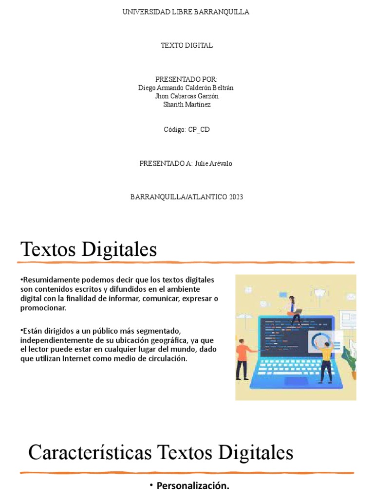 Características y Ejemplos de Textos Digitales | PDF