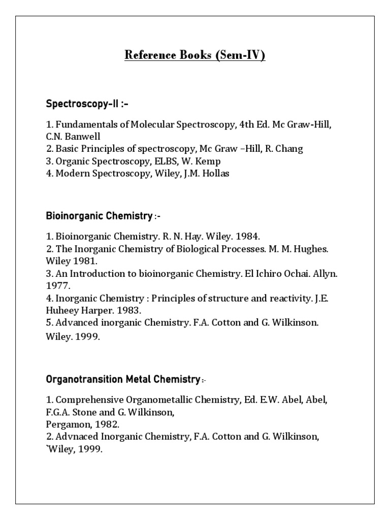 Semester IV Reference Books List | PDF