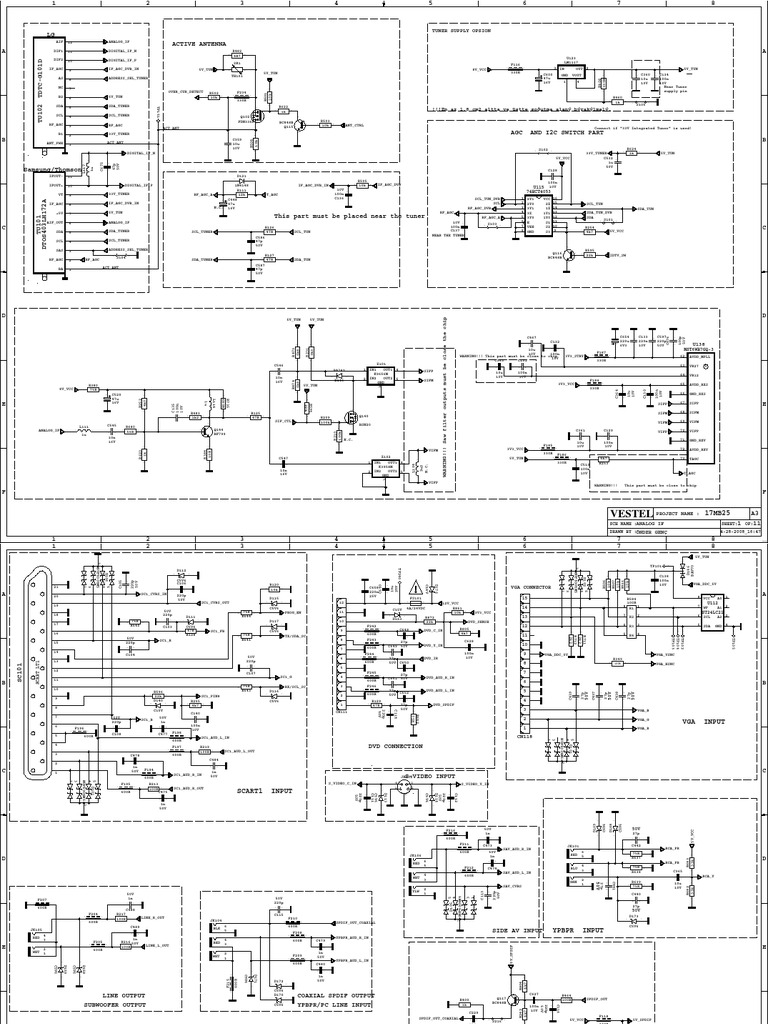 Schematic diagram of an analog IF section and associated audio/video ...