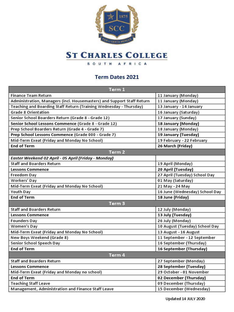 Scc Term Dates