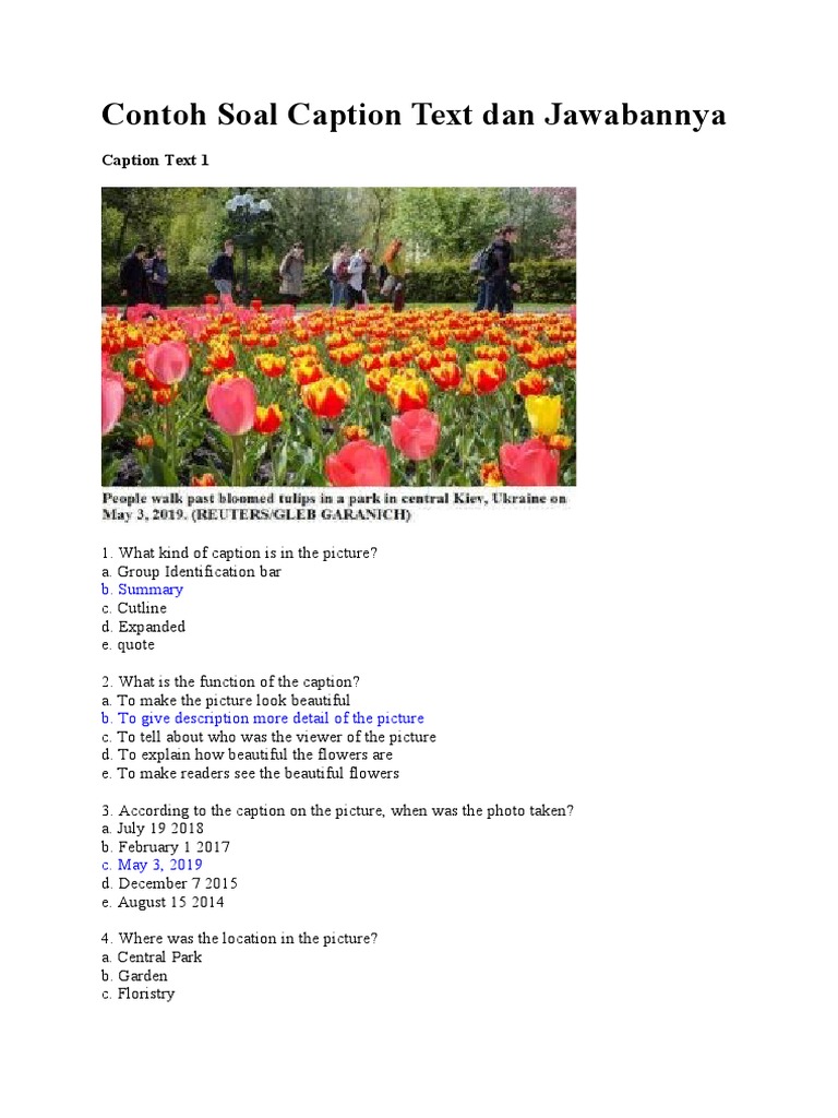 Contoh Soal dan Jawaban Caption Text | PDF | Jakarta