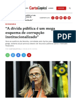 "A Dívida Pública É Um Mega Esquema de Corrupção Institucionalizado" - CartaCapital