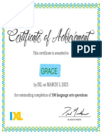 Grace: This Certificate Is Awarded To
