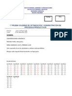 1° Prueba Solemne de Optimización Y Administración de Procesos Productivos