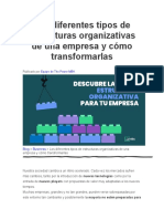 Diferentes Tipos de Estructuras Organizativas