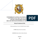 Universidad Nacional Mayor de San Marcos Escuela de Estudios Generales Área de Ciencias Económicas Y de La Gestión Debate Presidencial 2021