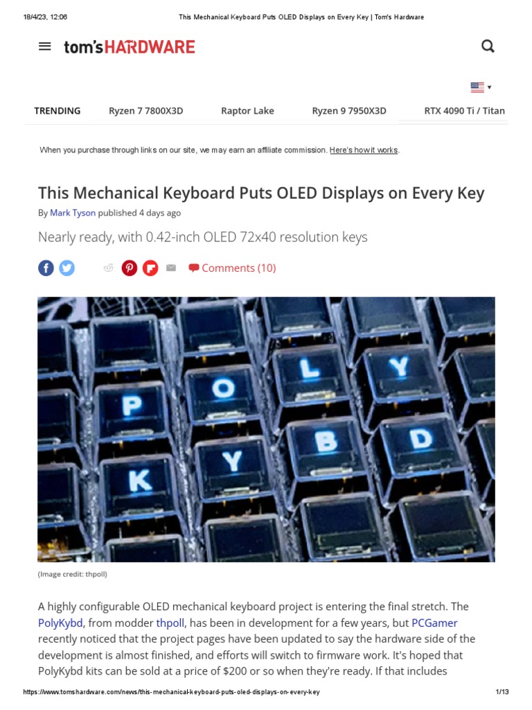 This Mechanical Keyboard Puts OLED Displays On Every Key Tom's