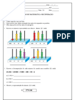 Avaliação de Recuperação de Matemática