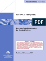 ISA-RP75.21-1989 (R1996) : Process Data Presentation For Control Valves