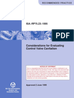 ISA-RP75.23-1995: Considerations For Evaluating Control Valve Cavitation