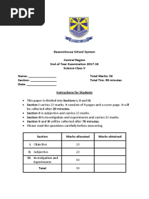 Final Grade 5 Paper Science
