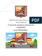 Control de Asistencia Mensual de Estudiantes Nivel PRIMARIA: Institucion Educativa #61004 "Juan Pablo Ii"