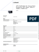 Product Data Sheet: Apc Netshelter SX, Server Rack Enclosure, 42U, Black, 1991H X 750W X 1200D MM