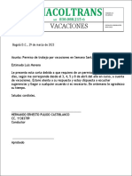 Carta Permiso Vacaciones 2023HERNANDO ERNESTO PULIDO CASTIBLANCO