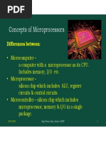 Concepts of Microprocessors: Differences Between