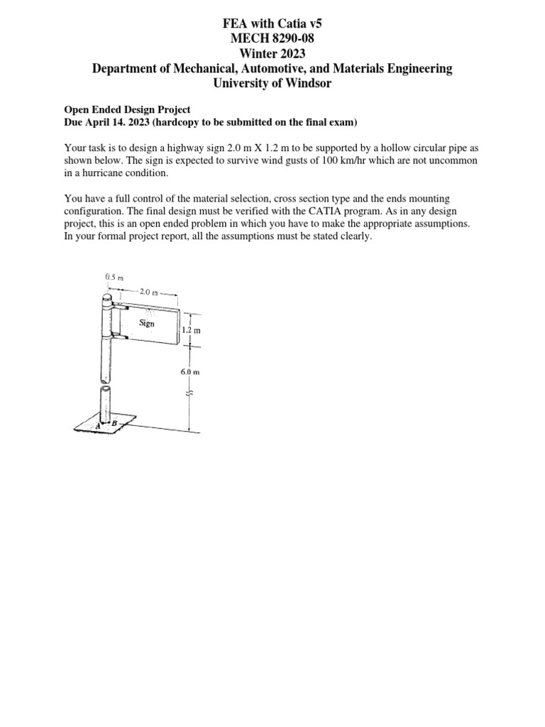 Highway Sign Design Project FEA Guide | PDF | Technology & Engineering