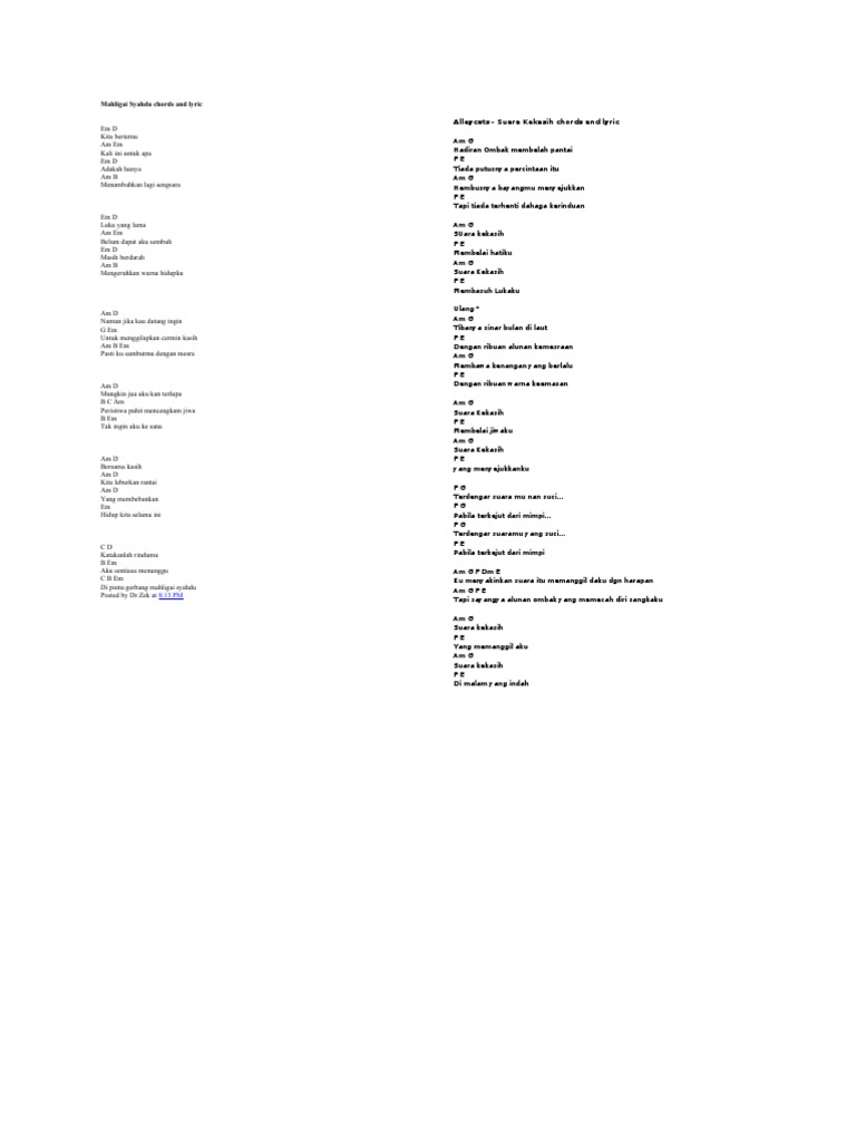 Chords And Lyric Pdf
