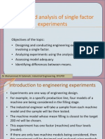 Design and Analysis of Single Factor Experiments