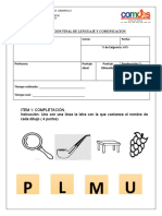 Evaluación Final de Lenguaje Y Comunicación Nombre Alumno: Curso: Fecha: % de Exigencia: 60%