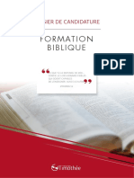 Formation Biblique: Dossier de Candidature