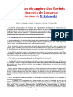 La Politique Étrangère Des Soviets Et Les Accords de Locarno